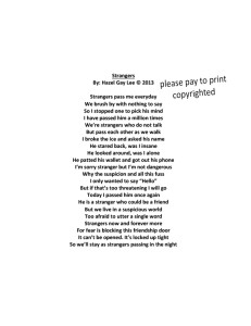strangers poem afraid friends too make laughter just