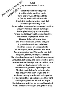 Alive Poem copyrighted full page