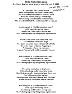 Child Protection Laws Poem from Song Lyrics