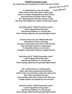 Child Protection Laws Poem from Song Lyrics