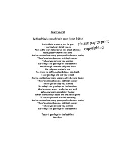 Your Funeral Poem Format Song Lyrics